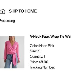 NWOT pink XL Express blouse.